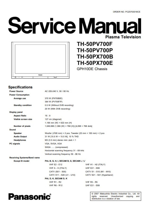 GPH10DE_TH-50PV700F, TH-50PV700P, TH-50PX700B, TH-50PX700E